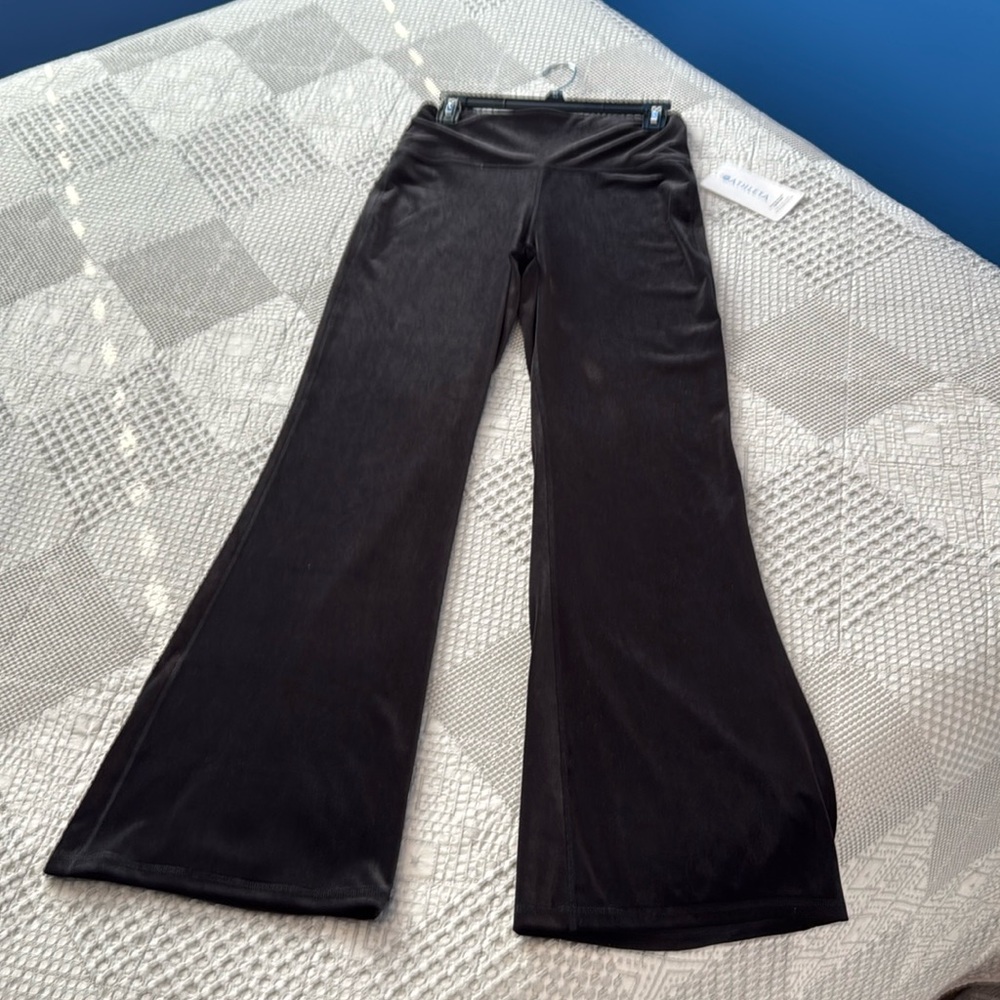 Black elation velvet flare pant